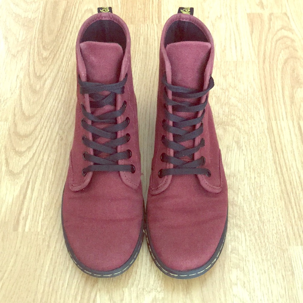 Maroon Shoreditch Canvas Dr. Martens